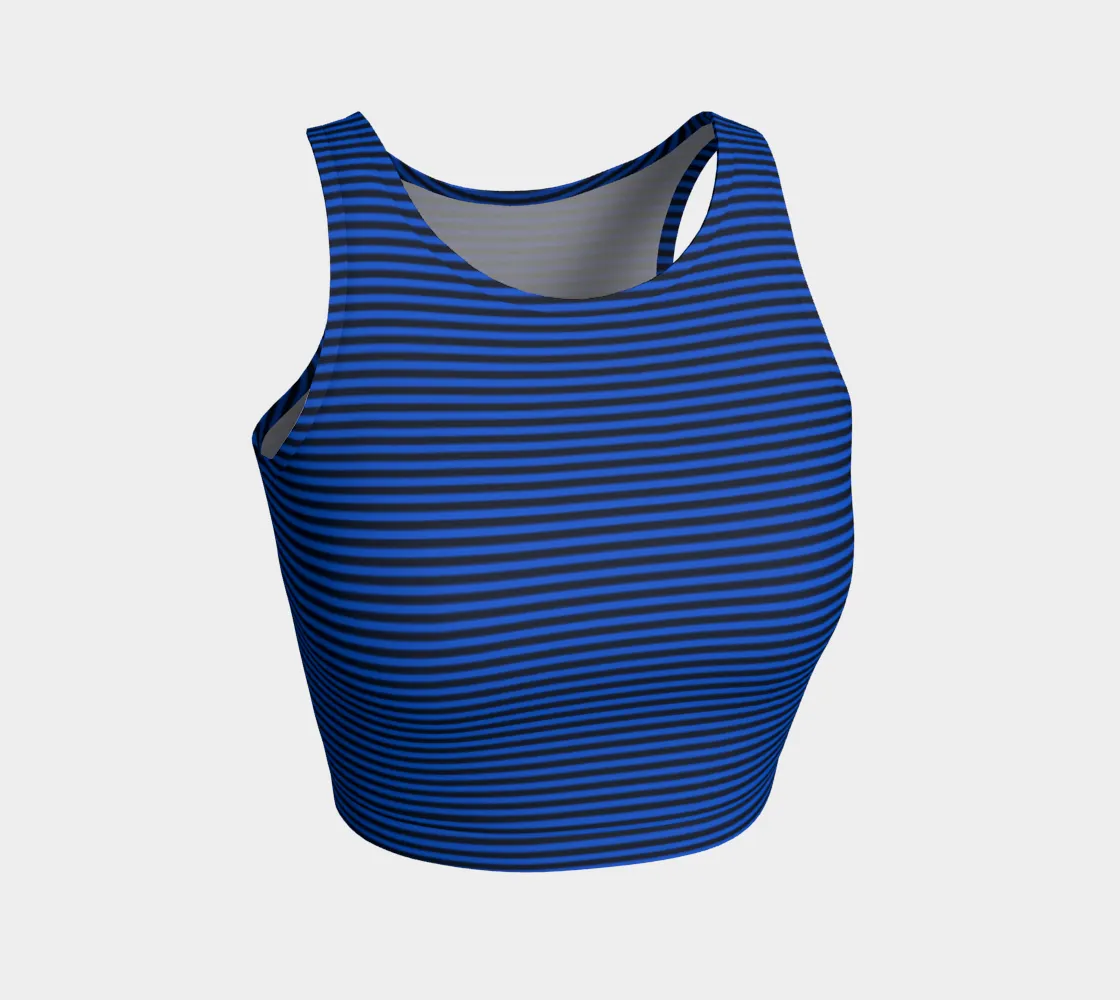 Blue Striped Crop Top